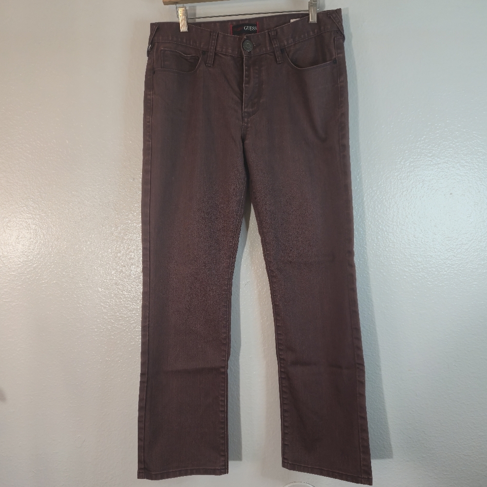 GUESS Slim Straight Del Mar Fit Coated Jeans